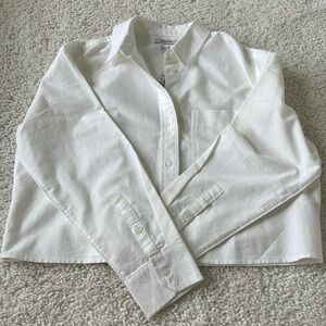 Madewell oversized cropped white oxford
